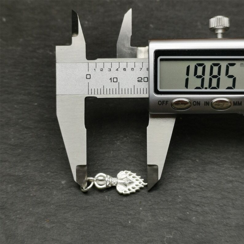 Tibetan Buddhism Amulet, Fire Vajra Sword of Manjushri,Sterling Silver