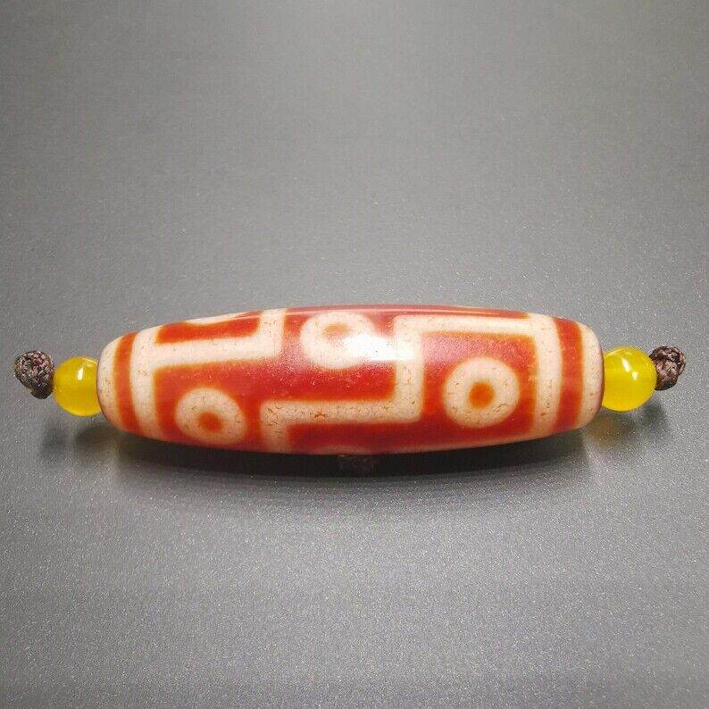 Fire Agate 9 Eyes Dzi Bead - Gandhanra-ART