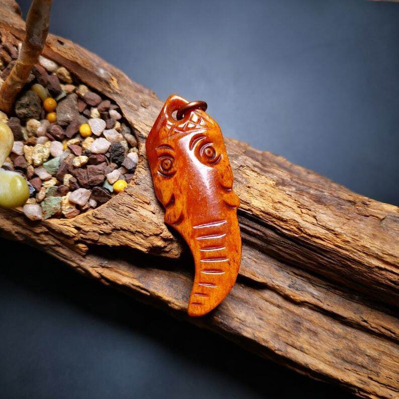 Yak Bone Carved Ganesha (Elephant God) Amulet Pendant - Gandhanra-ART