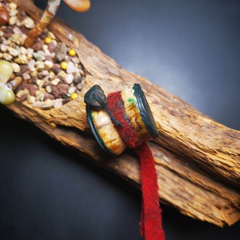 Buddhist Yak Bone Carved Damaru Drum,Mini Chod Drum - Gandhanra-ART