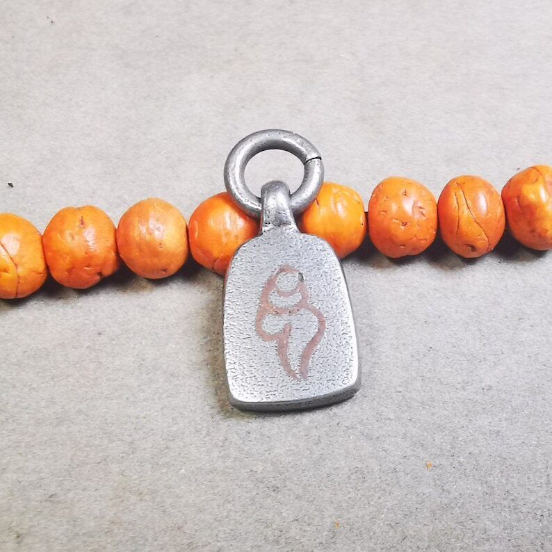 Mala Pendant,Shankha Conch Amulet for Prayer Beads, Bag Hanging, 0.94"