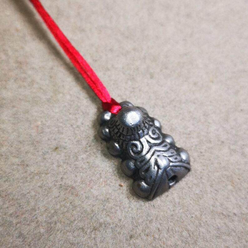 Mala Pendant,Snow Lion Amulet for Prayer Beads - Gandhanra-ART