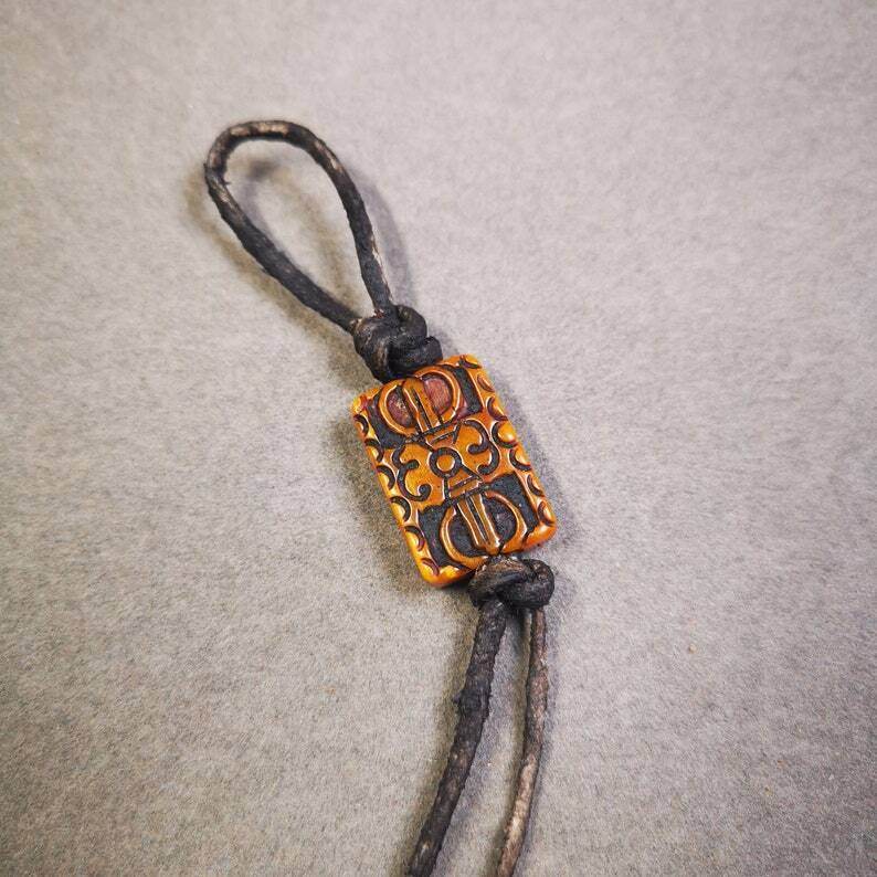 Buddhism Vajra Pendant,Hand Carved Yak Bone Dorje Amulet - Gandhanra-ART