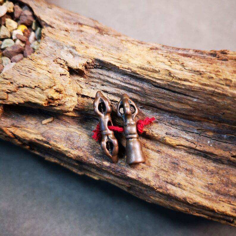 Amulet Pendant,Mini Vajra and Dorje Bell, Mala Accessories - Gandhanra-ART