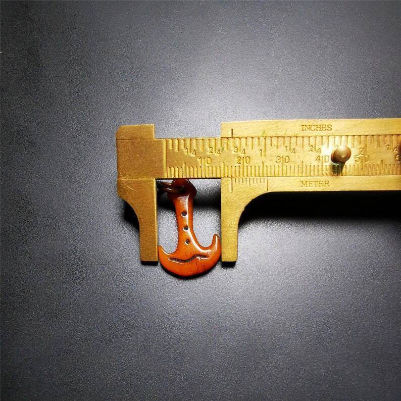 Yak Bone Carved Amulet,Anchor Pendant - Gandhanra-ART