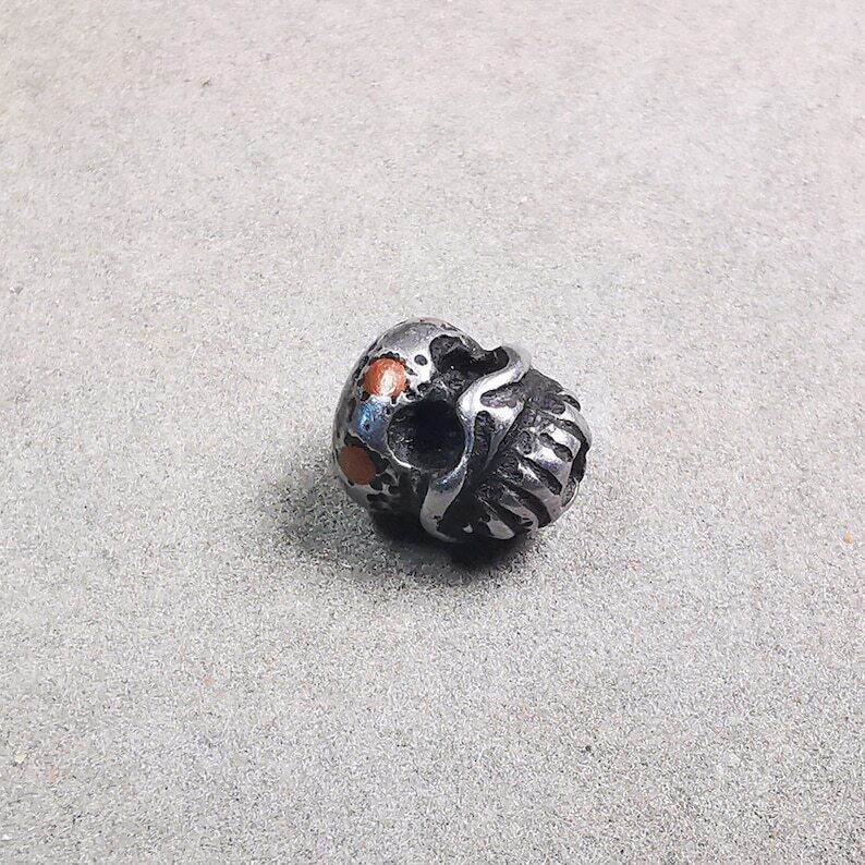 Amulet,Skull Citipati Spacer Pendant Bead for Mala,Necklace,Prayer Bead - Gandhanra-ART