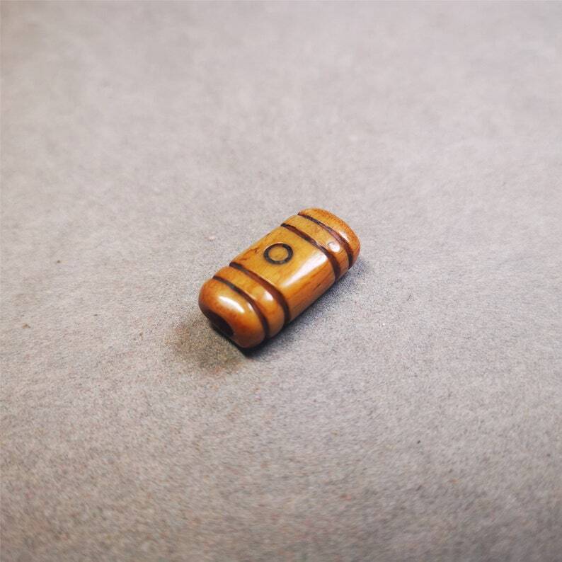 Yak Bone Carved Spacer Bead,0.98" × 0.5"