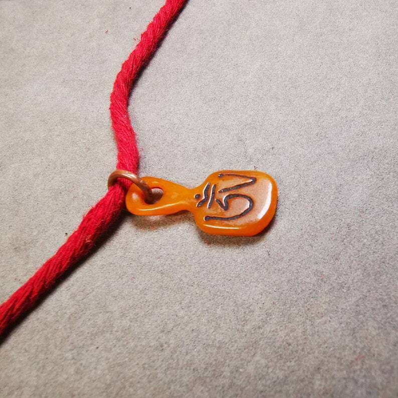 Yak Bone Carved OM Letter Prayer Bead Pendant - Gandhanra-ART