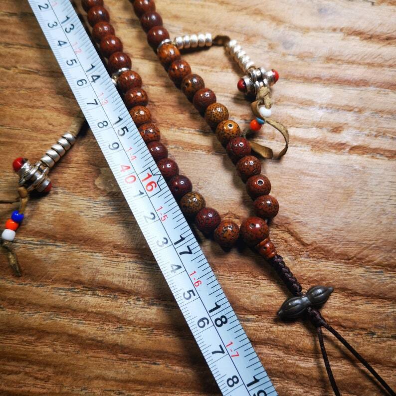 Old 108 Lotus Seed Mala,Prayer Beads 35.4"