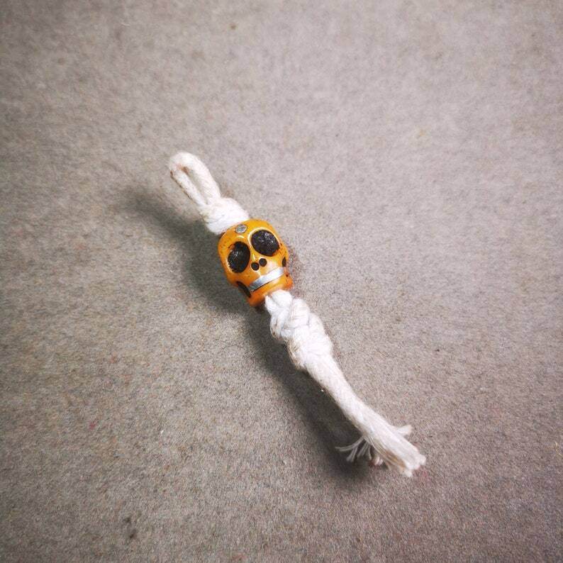 Yak Bone Carved Skull Prayer Bead Pendant,Bead Counter Clip Amulet for Mala - Gandhanra-ART