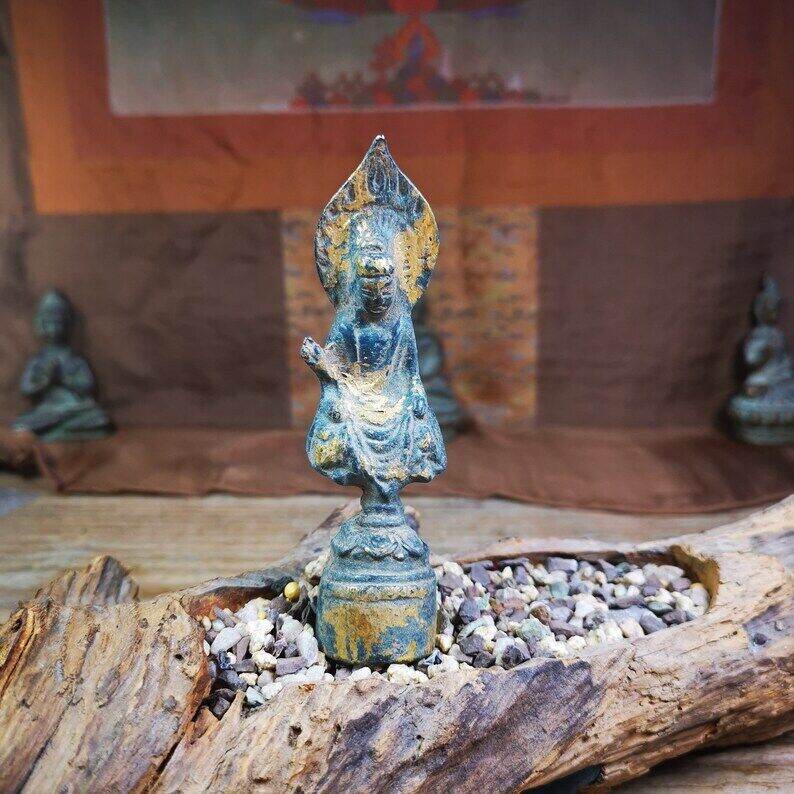 Tibetan Statue,Gilt Avalokitesvara,Padmapani - Gandhanra-ART