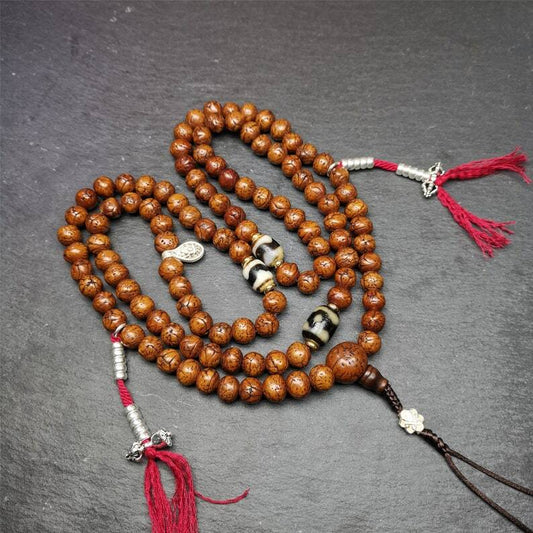 10mm 108 Dragon Eye Bodhi Prayer Beads,with Dzi Beads