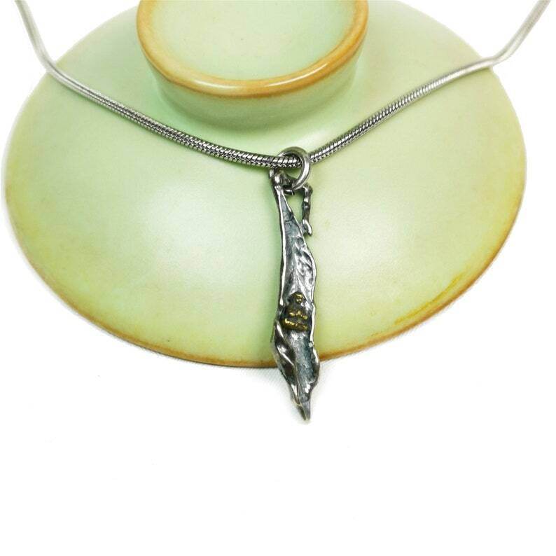 Lucky Charm, Unique Buddha among Leaf,Silver Pendant Amulet - Gandhanra-ART