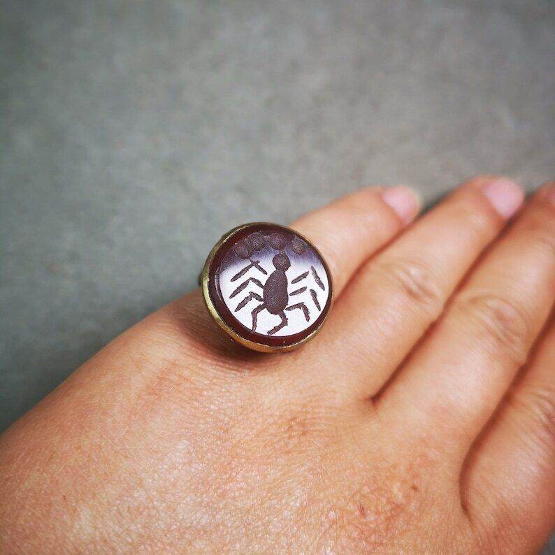 Old West Asian Ring,Made of Ruby and Copper,From Pakistan - Gandhanra-ART