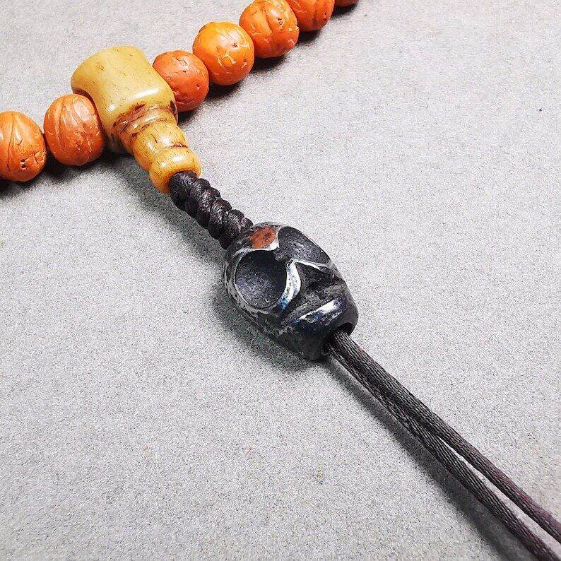 Amulet,Skull Citipati Spacer Pendant Bead for Mala,Necklace,Prayer Bead - Gandhanra-ART