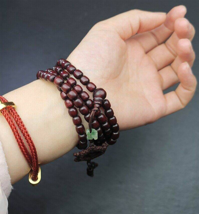 Rosewood Beads Mala,Prayer Beads Necklace - Gandhanra-ART