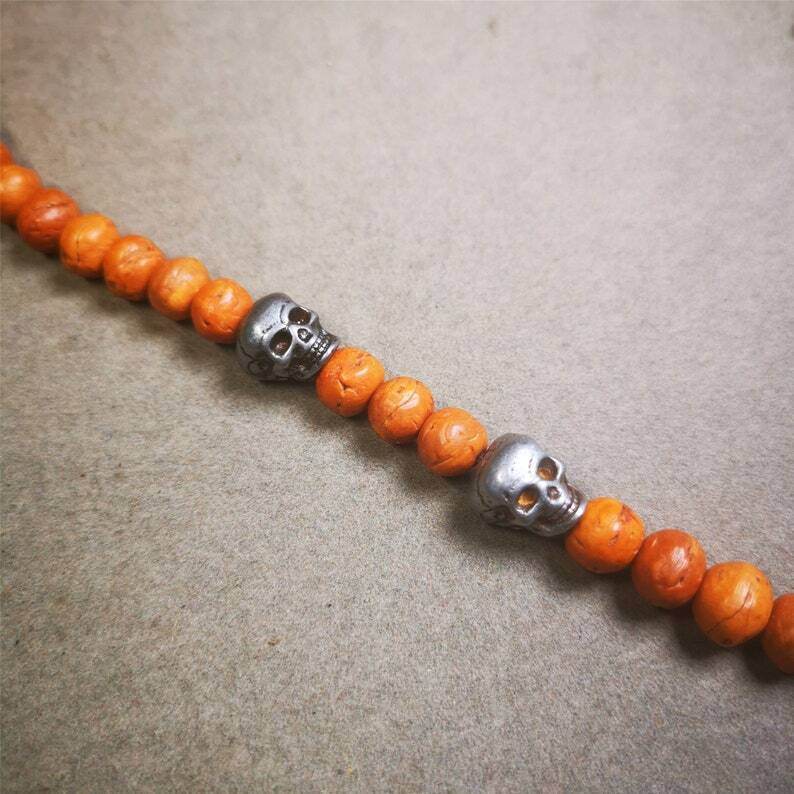 Mala Spacer Beads,Citipati Skull Marker Beads for Prayer Bead Necklace - Gandhanra-ART