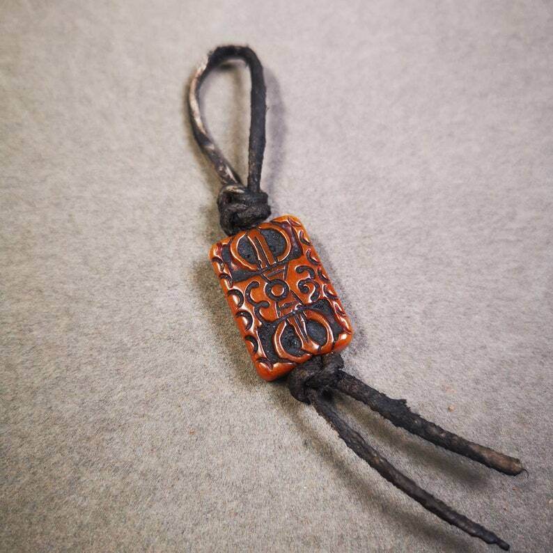 Buddhism Vajra Pendant,Hand Carved Yak Bone Dorje Amulet - Gandhanra-ART