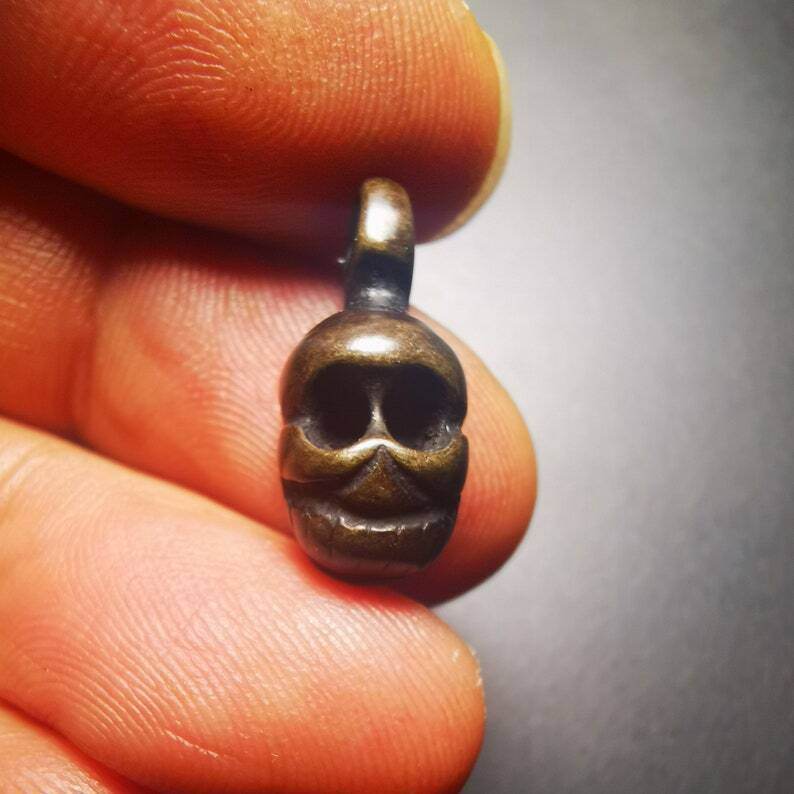 Mala Pendant,Skull Shape Bum Counter Clip for Prayer Beads - Gandhanra-ART
