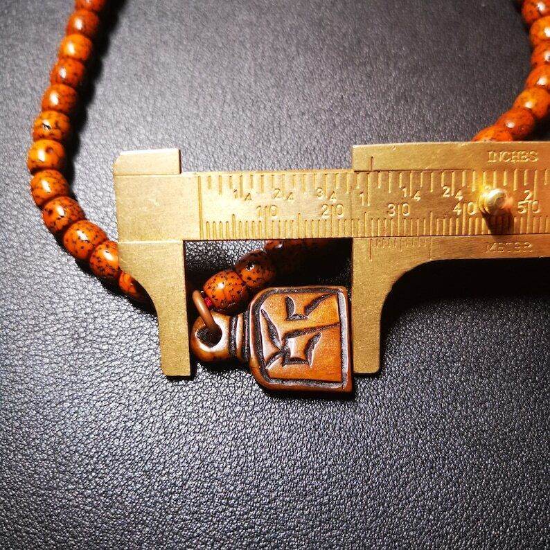 Yak Bone Carved Letter Prayer Bead Pendant - Gandhanra-ART