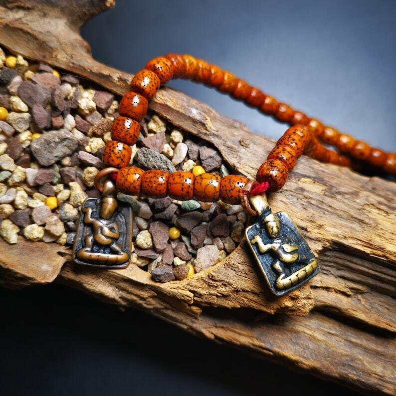 Mala Amulet Pendant,Vajrapani Mantra Dot Prayer Beads Accessories
