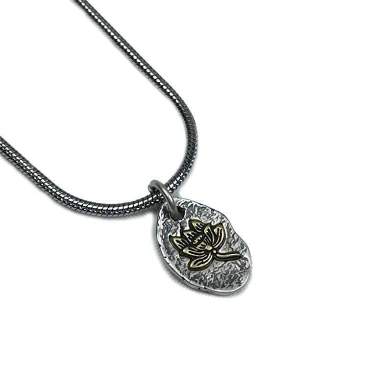 Lucky Charm, Unique Buddhism Lotus,Silver Pendant Amulet - Gandhanra-ART