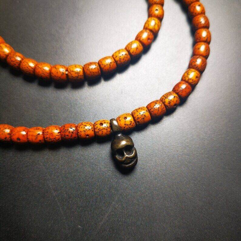 Mala Pendant,Skull Shape Bum Counter Clip for Prayer Beads - Gandhanra-ART