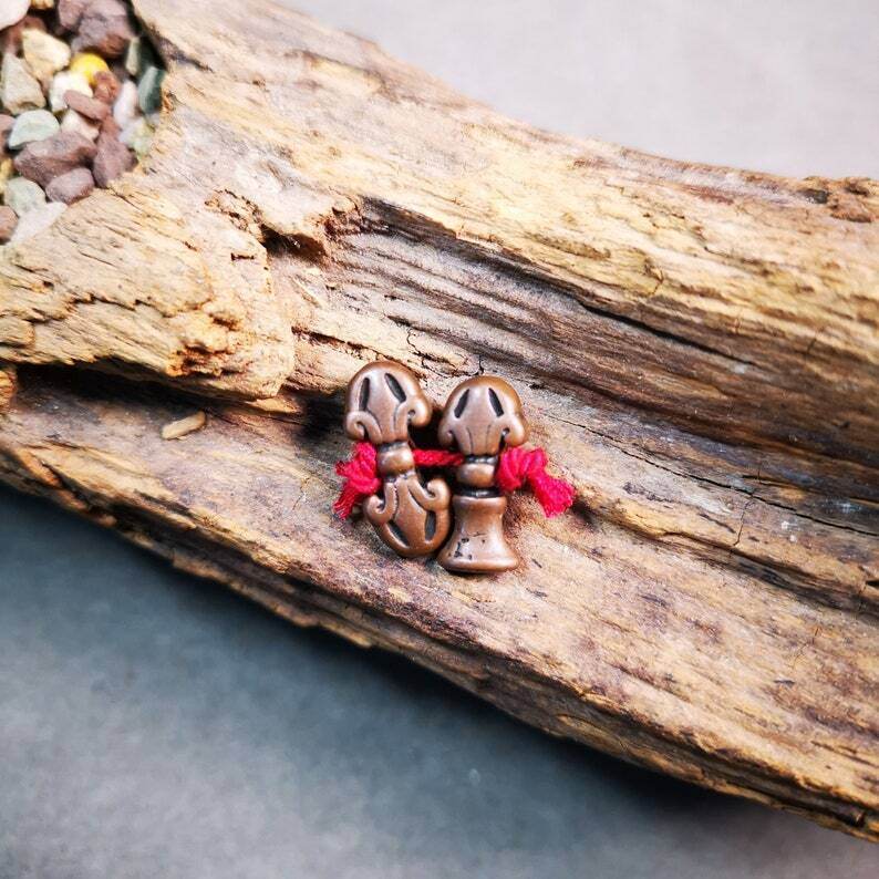 Amulet Pendant,Mini Vajra and Dorje Bell, Mala Accessories - Gandhanra-ART