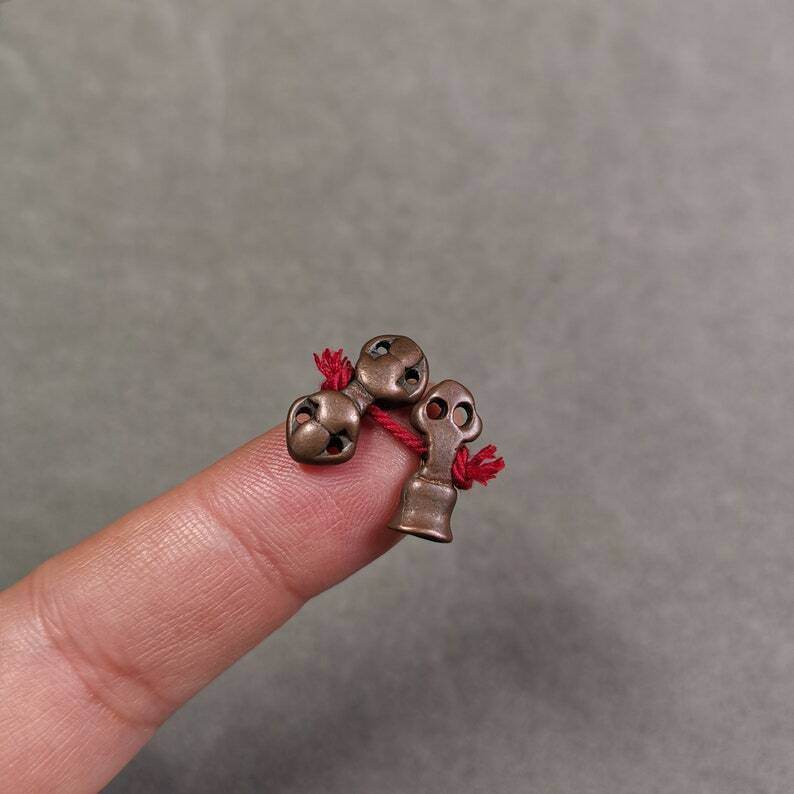Amulet Pendant,Mini Vajra and Dorje Bell, Mala Accessories - Gandhanra-ART