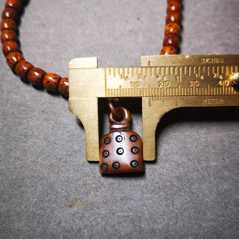 Yak Bone Carved Mantra Dot Prayer Bead Pendant - Gandhanra-ART