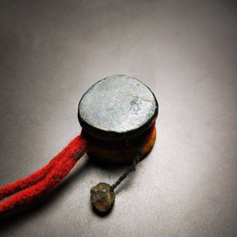 Buddhist Yak Bone Carved Damaru Drum,Mini Chod Drum - Gandhanra-ART