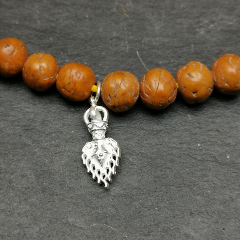 Tibetan Buddhism Amulet, Fire Vajra Sword of Manjushri,Sterling Silver