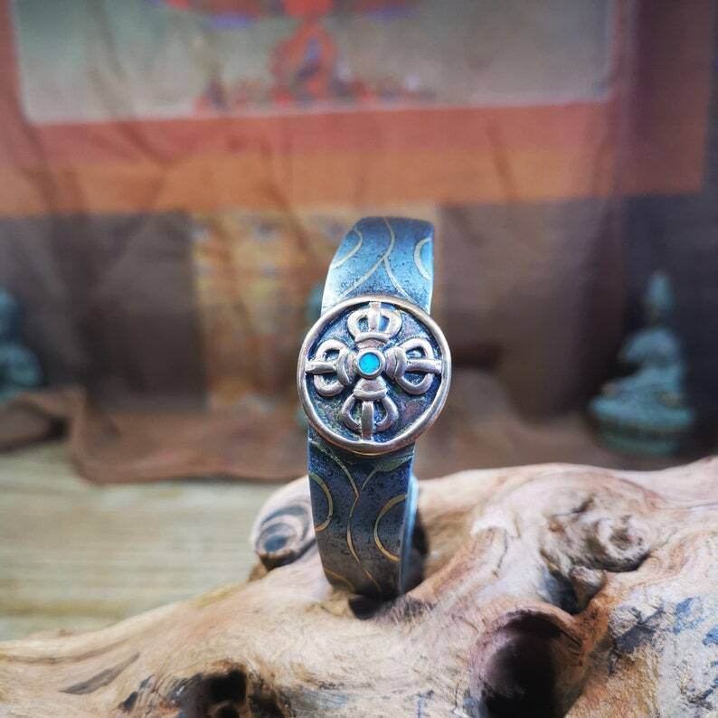 Bangle,Unique Cross Vajra Cuff Bracelet,Protection Jewelry - Gandhanra-ART
