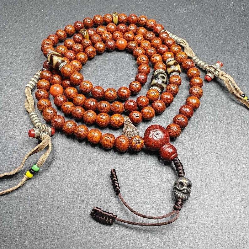 9mm 108 Kirin Eyes Bodhi Seed Prayer Beads