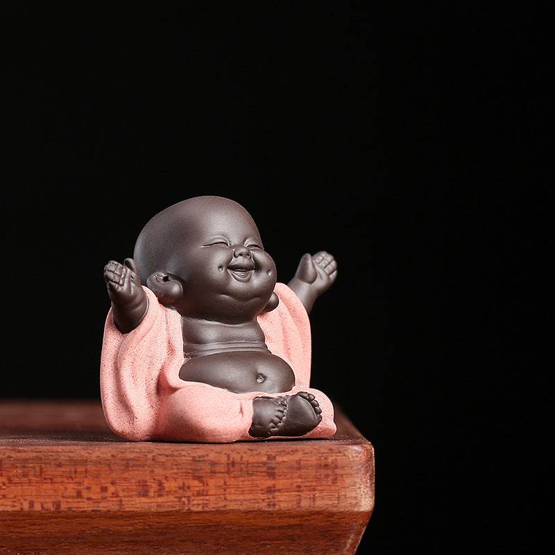 Purple Clay Maitreya Buddha Statues - Gandhanra-ART