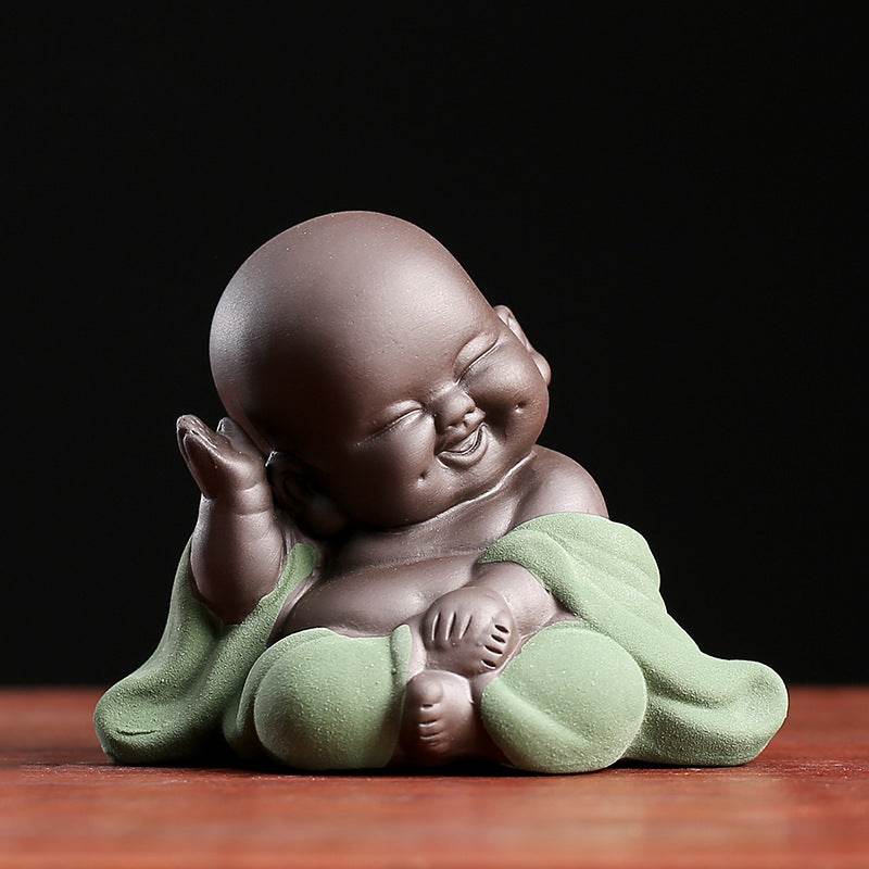 Purple Clay Maitreya Buddha Statues - Gandhanra-ART