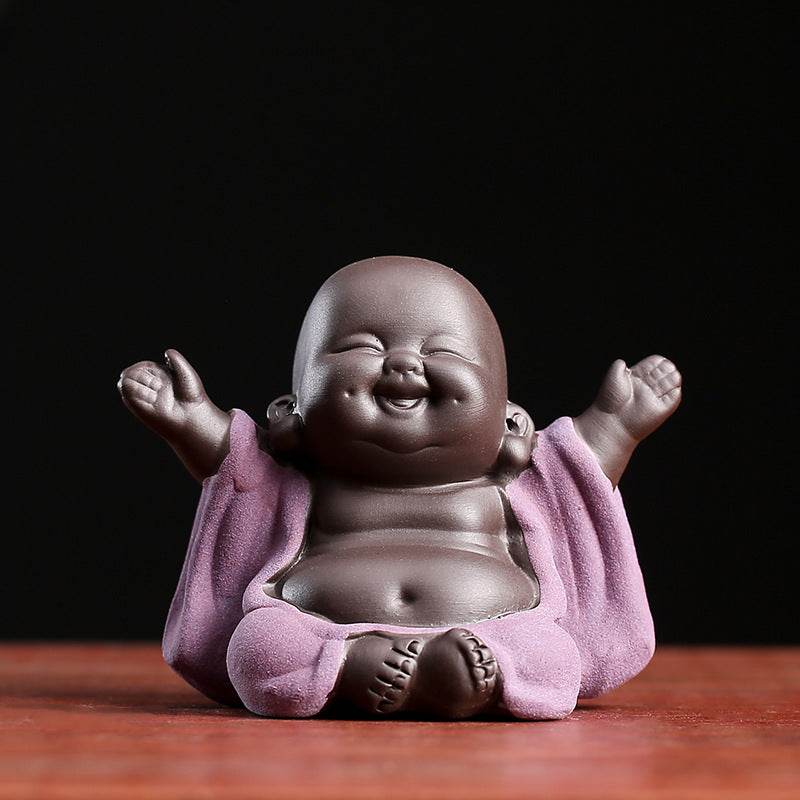 Purple Clay Maitreya Buddha Statues - Gandhanra-ART