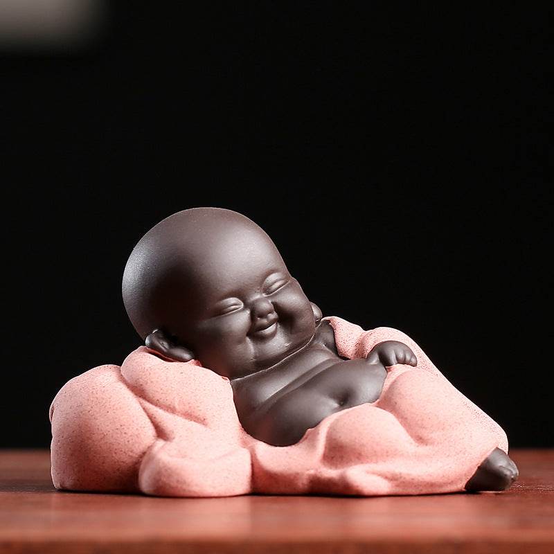Purple Clay Maitreya Buddha Statues - Gandhanra-ART