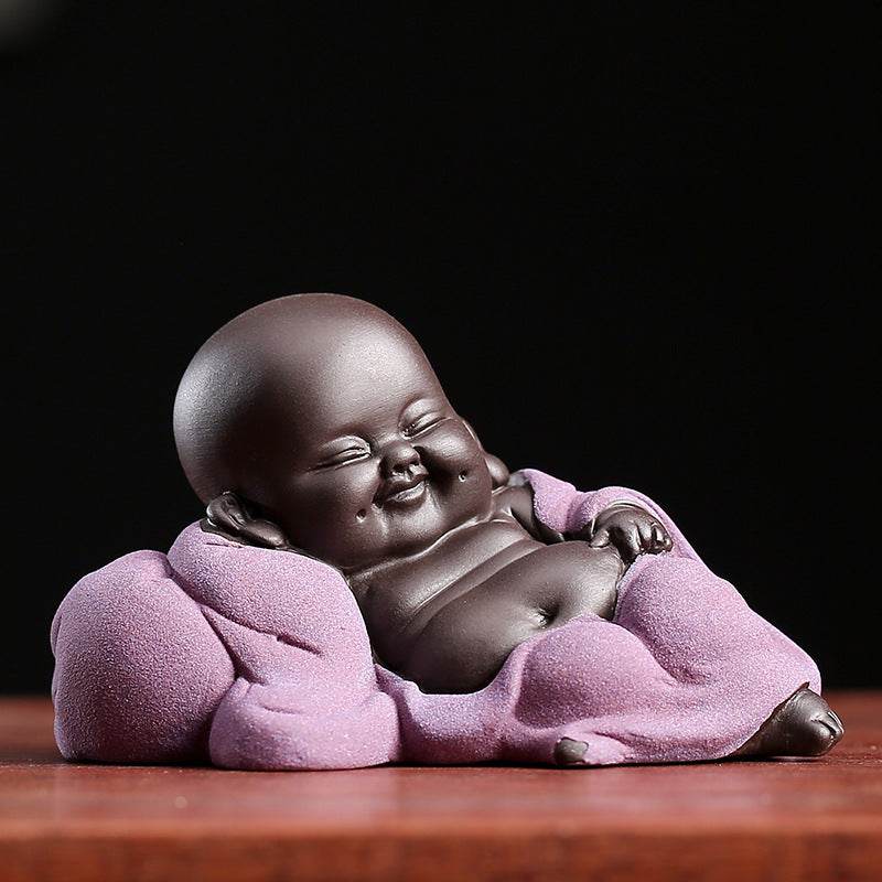 Purple Clay Maitreya Buddha Statues - Gandhanra-ART
