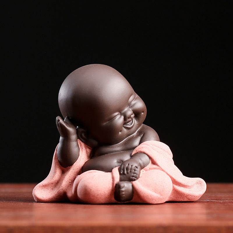 Purple Clay Maitreya Buddha Statues - Gandhanra-ART