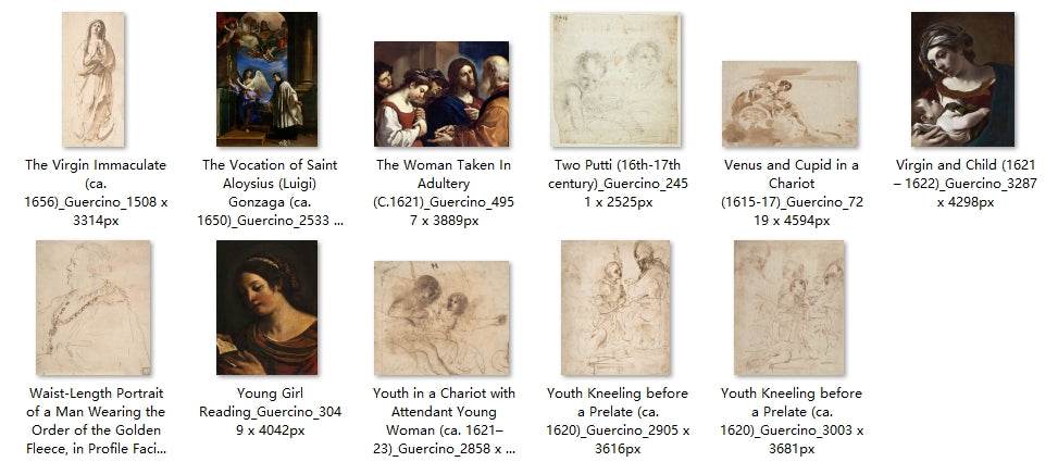 83 Painting Images by Guercino (Italian, 1591-1666) - Gandhanra-ART