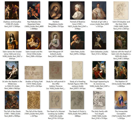 57 Painting Images by Guido Reni Italian, 1575-1642 - Tibetan Buddhist thangka, detailed view