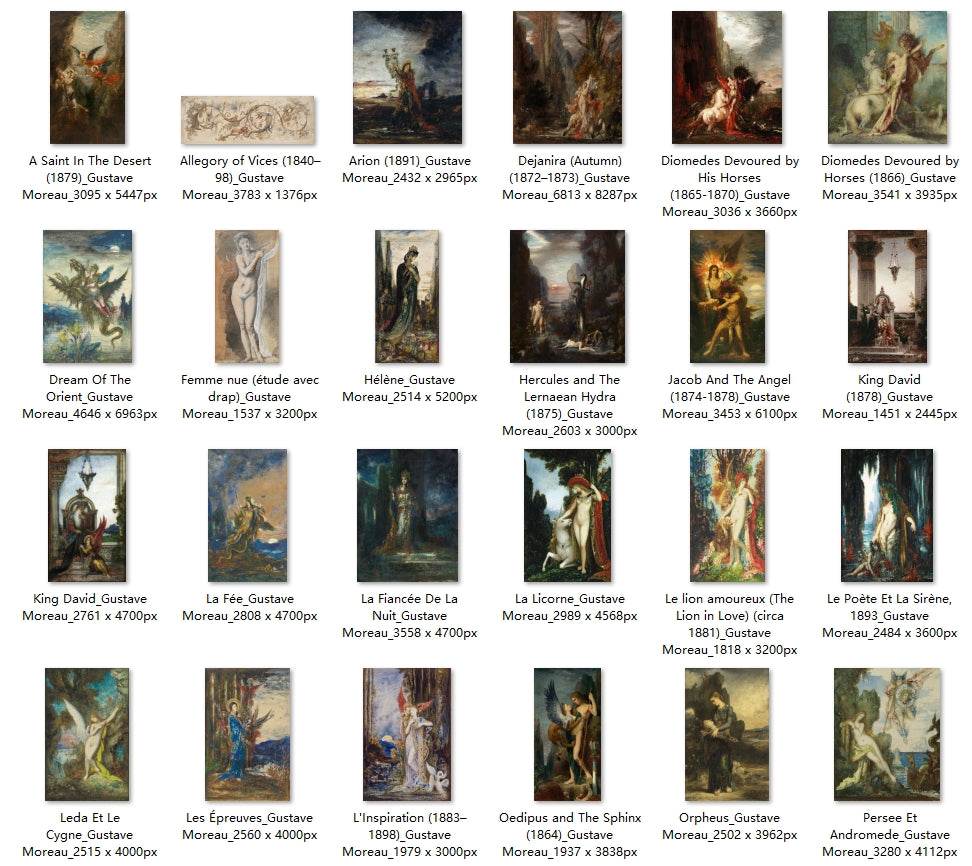 47 Painting Images by Gustave Moreau (French, 1826-1898) - Gandhanra-ART