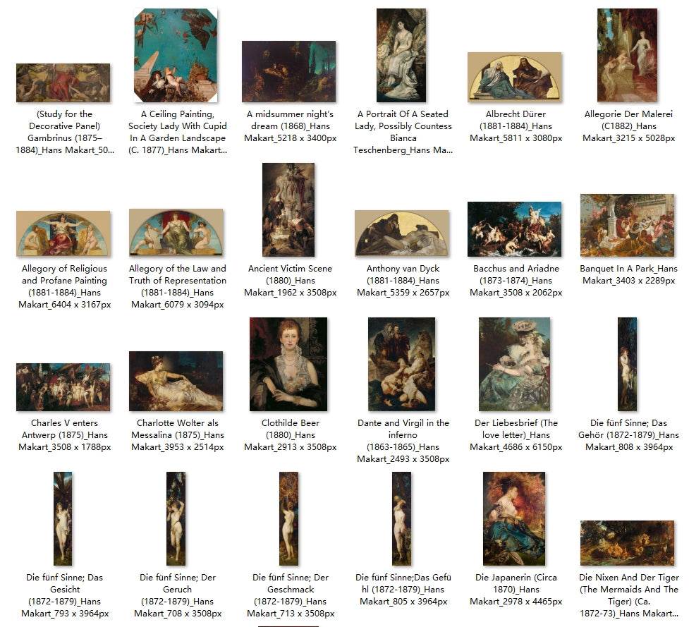 109 Painting Images by Hans Makart (Austrian, 1840 - 1884) - Gandhanra-ART