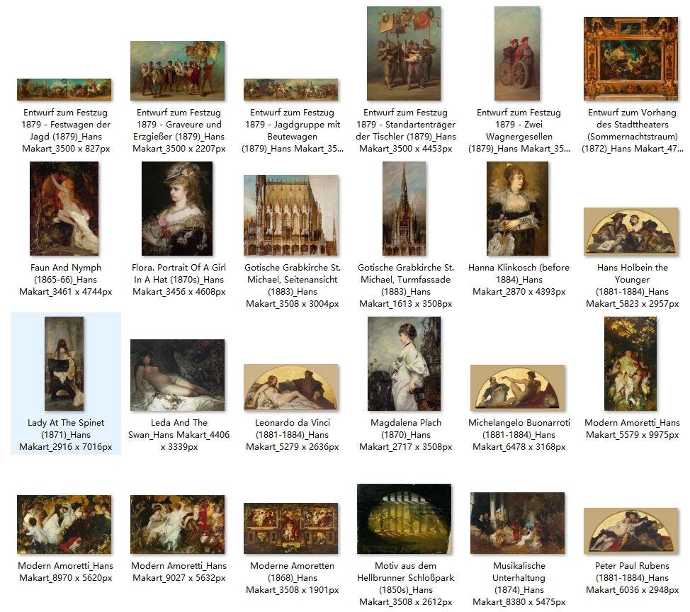 109 Painting Images by Hans Makart (Austrian, 1840 - 1884) - Gandhanra-ART
