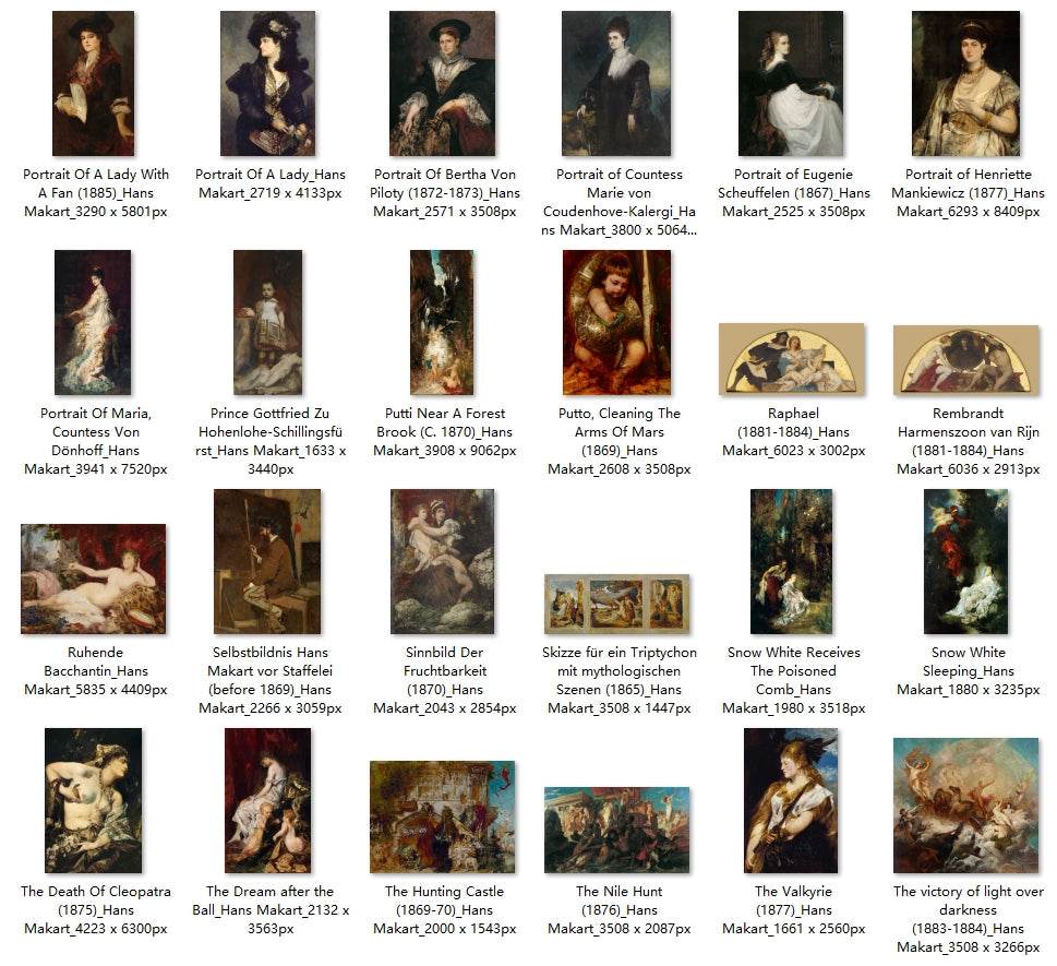 109 Painting Images by Hans Makart (Austrian, 1840 - 1884) - Gandhanra-ART