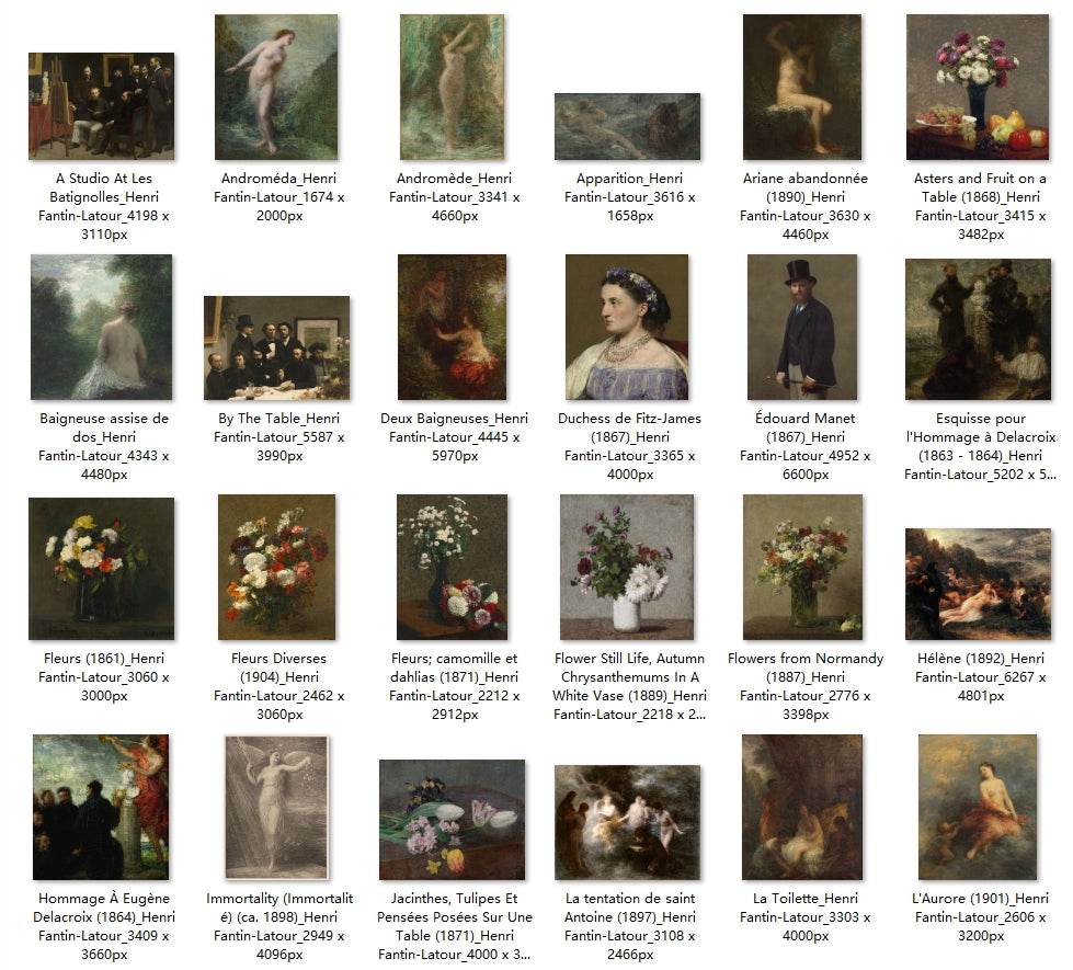 87 Painting Images by Henri Fantin-Latour (French, 1836-1904) - Gandhanra-ART