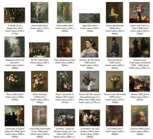 87 Painting Images by Henri Fantin-Latour (French, 1836-1904) - Gandhanra-ART
