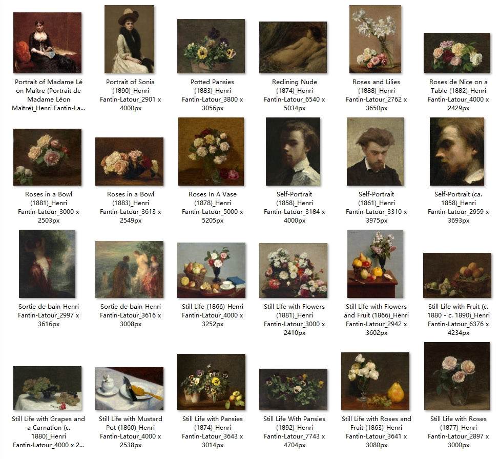 87 Painting Images by Henri Fantin-Latour (French, 1836-1904) - Gandhanra-ART