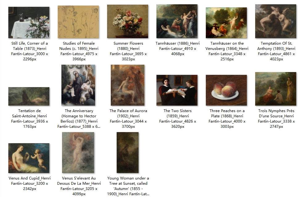 87 Painting Images by Henri Fantin-Latour (French, 1836-1904) - Gandhanra-ART